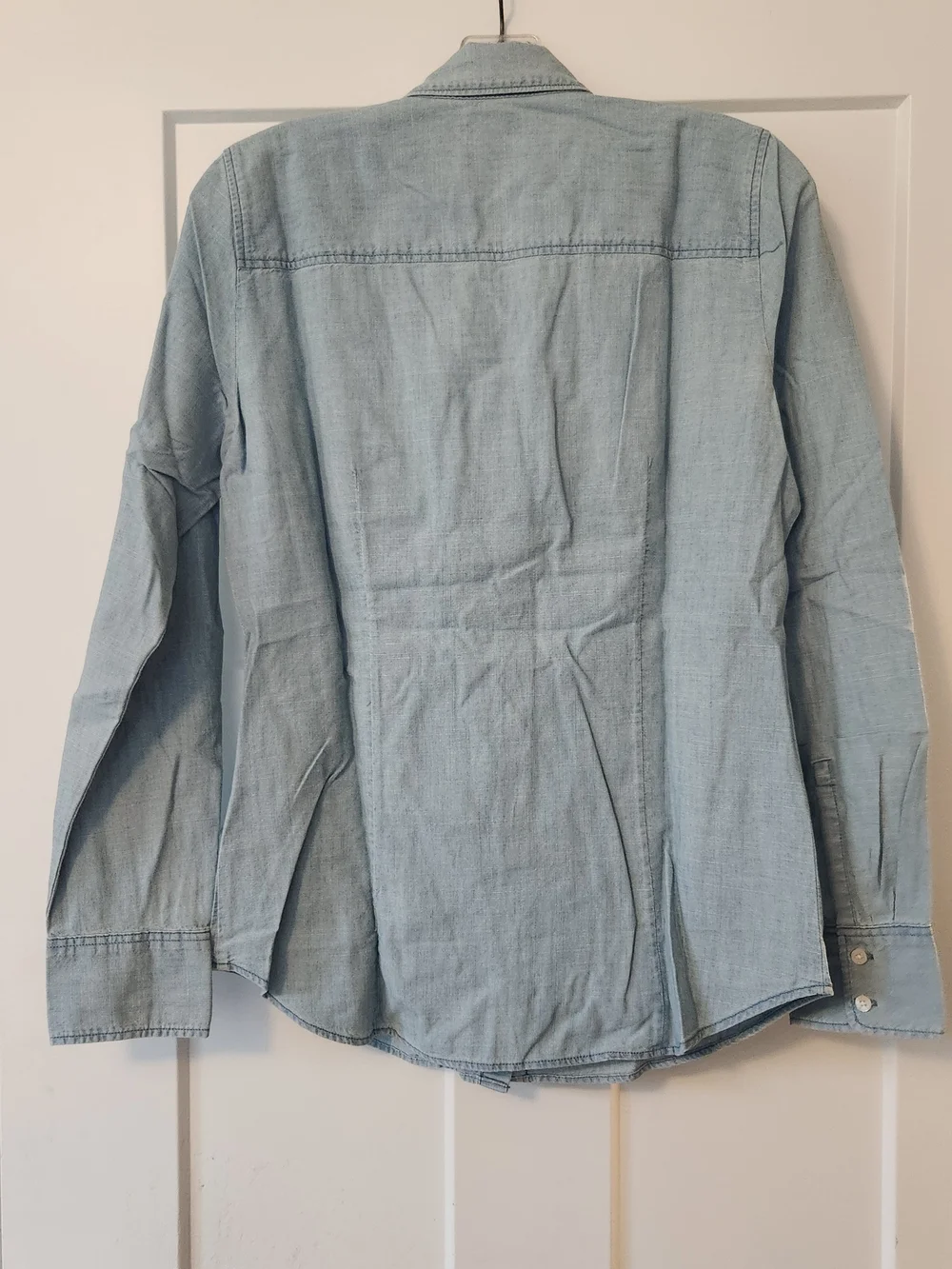 J. Crew Factory Women's Light Blue Chambray Button-Down Shirt - Picture 3 of 3